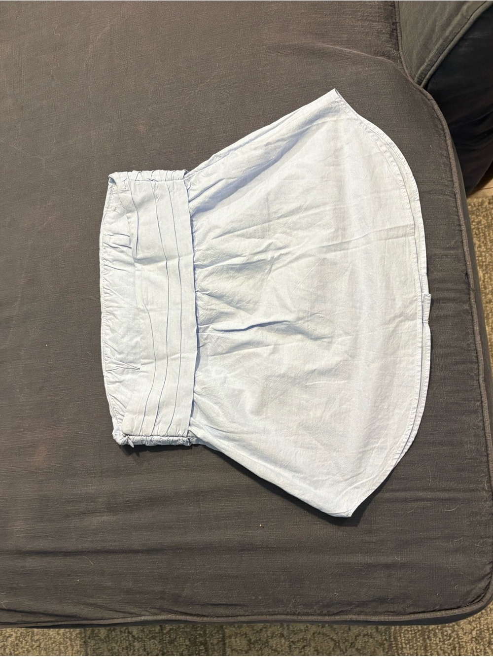 Zara Light Blue Strapless Button-Front Bustier Top - Picture 4 of 4